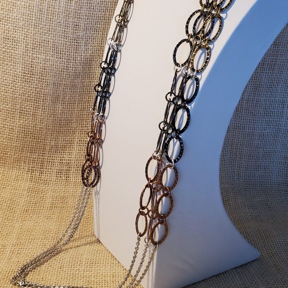 NWOT Premier Designs OCTOBER ZEST Multi-Strand Link Fall Vibes Necklace - Picture 2 of 9